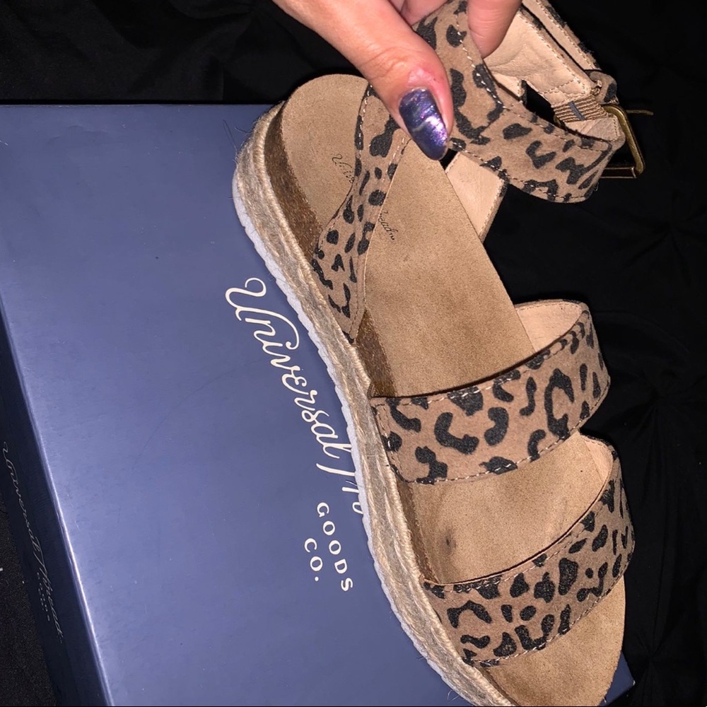 Cheetah print sandal platforms
